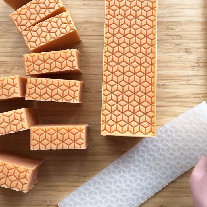 Geometric 3D Cubes Silicone Soap Impression Mat