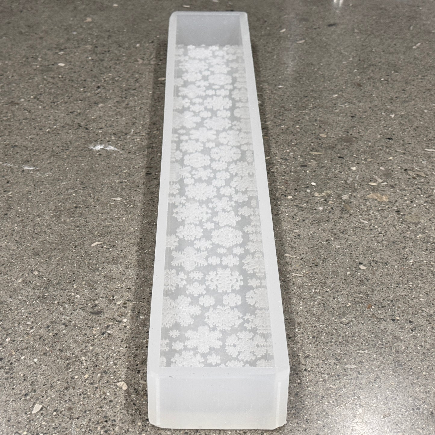 Flat Textured Soap Loaf Silicone Mold - Snowflakes