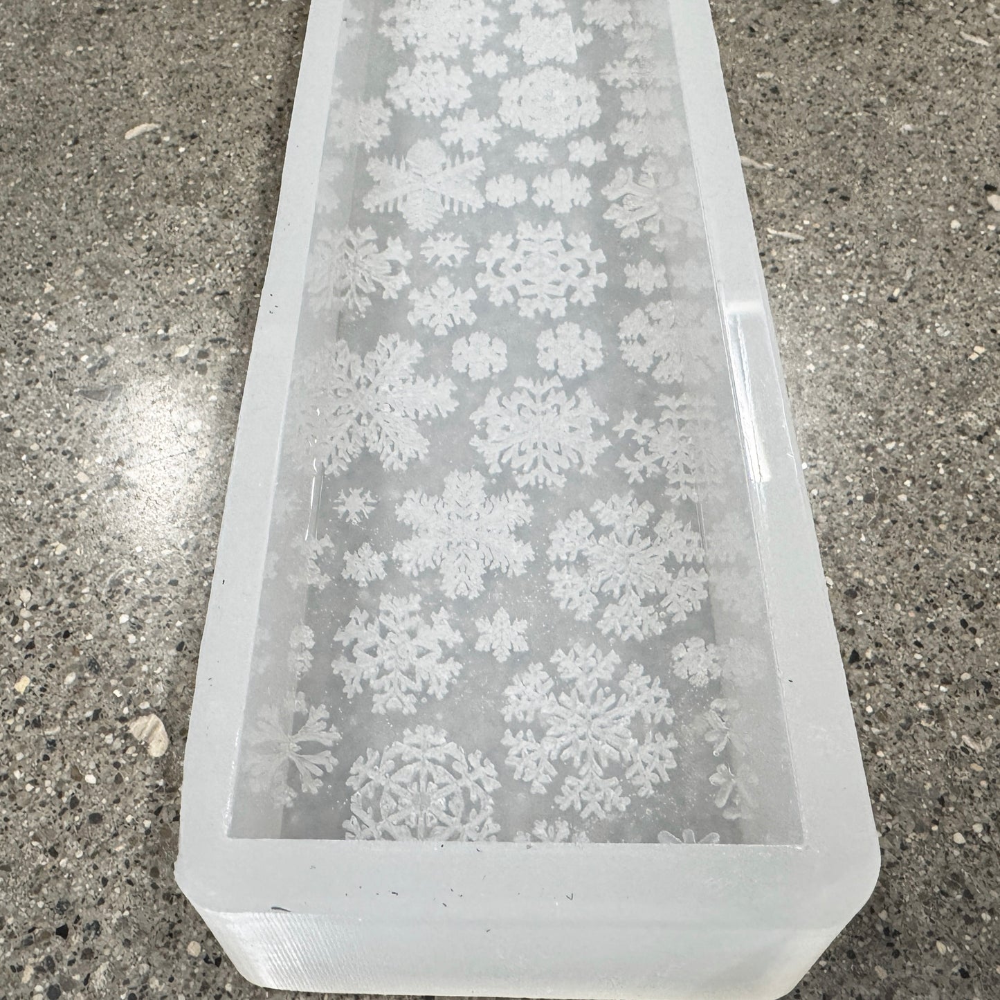 Flat Textured Soap Loaf Silicone Mold - Snowflakes