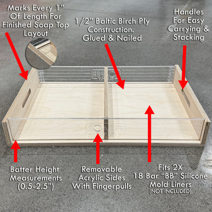 Double Mold Box For BB 18 Bar Silicone Mold Liners