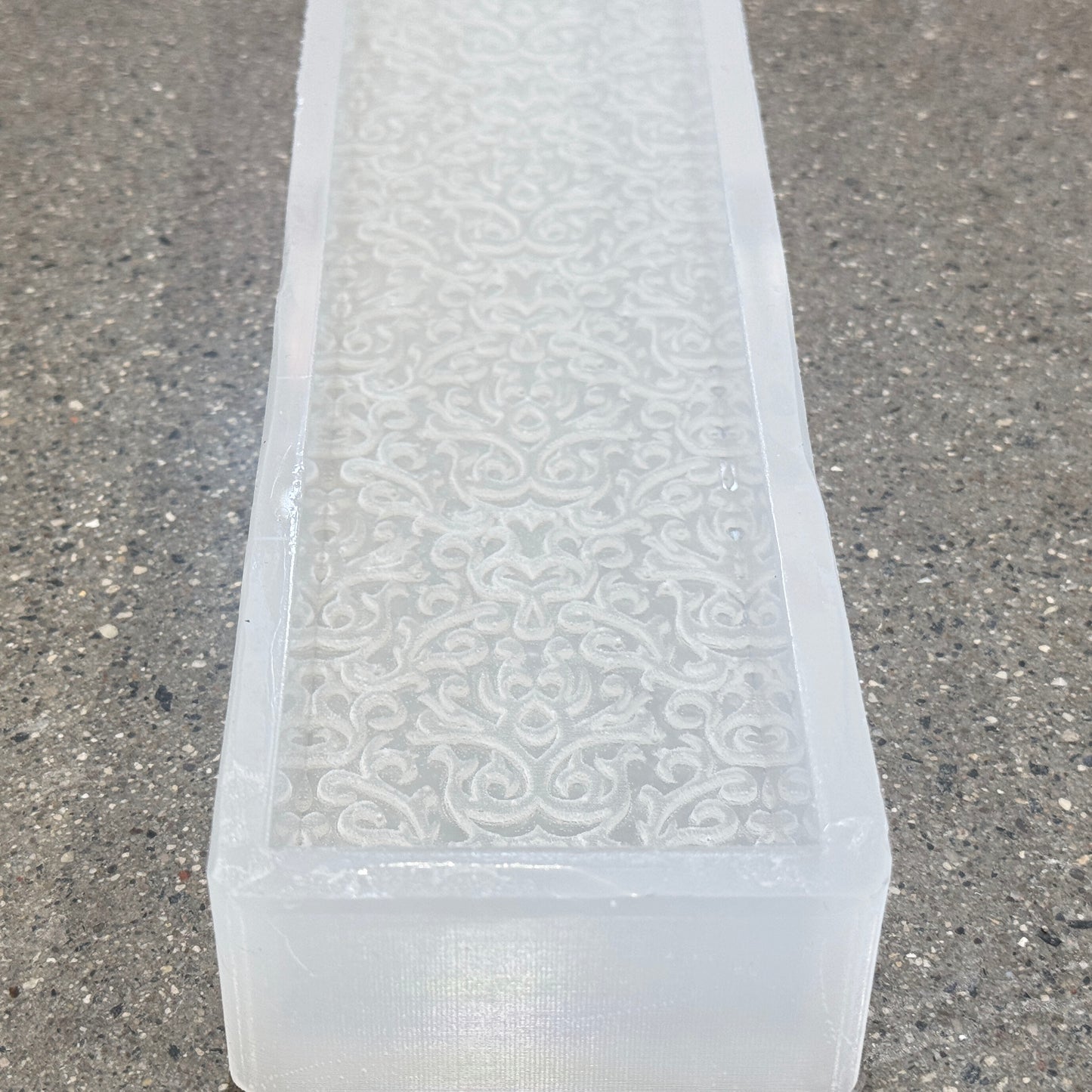 Flat Textured Soap Loaf Silicone Mold - Damask Pattern 1