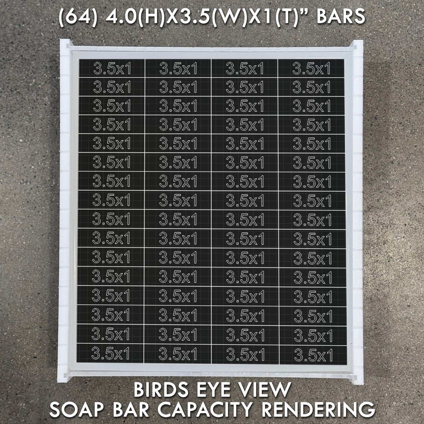 16.0X14.0X4.0" Ultimate Soap Slab Mold (64-89 Bars)