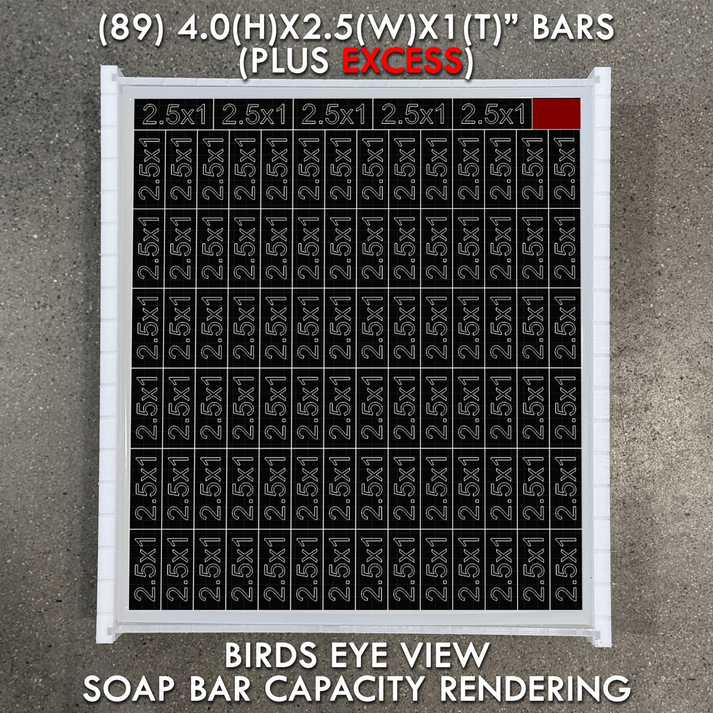 16.0X14.0X4.0" Ultimate Soap Slab Mold (64-89 Bars)